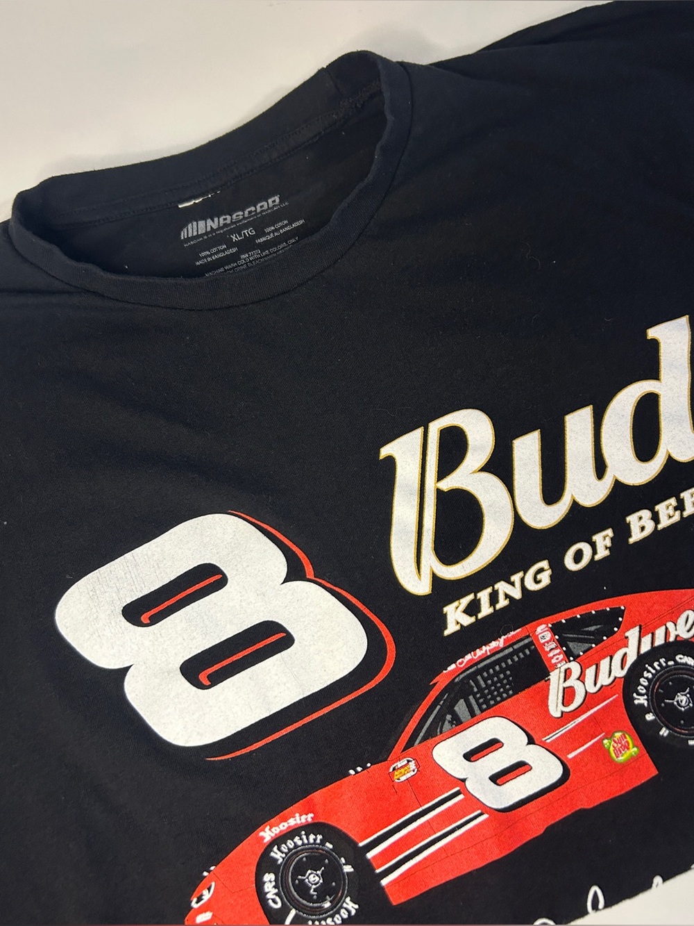 NASCAR Dale Earnhardt Jr #8 Budweiser Racing T-Shirt Vintage XL Black
